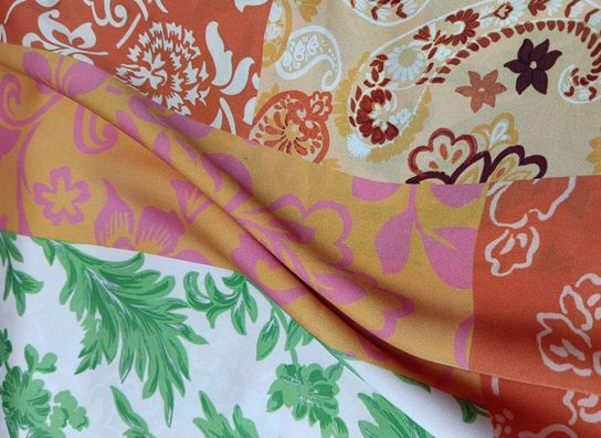 Satén Estampado Patchwork Fluído