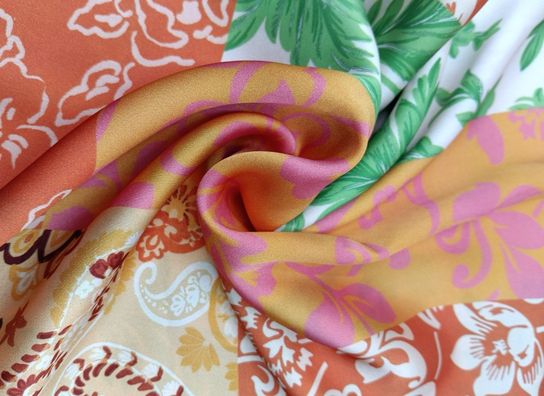 Satén Estampado Patchwork Fluído