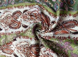 [C-321] Satén Estampado Étnico Fluído